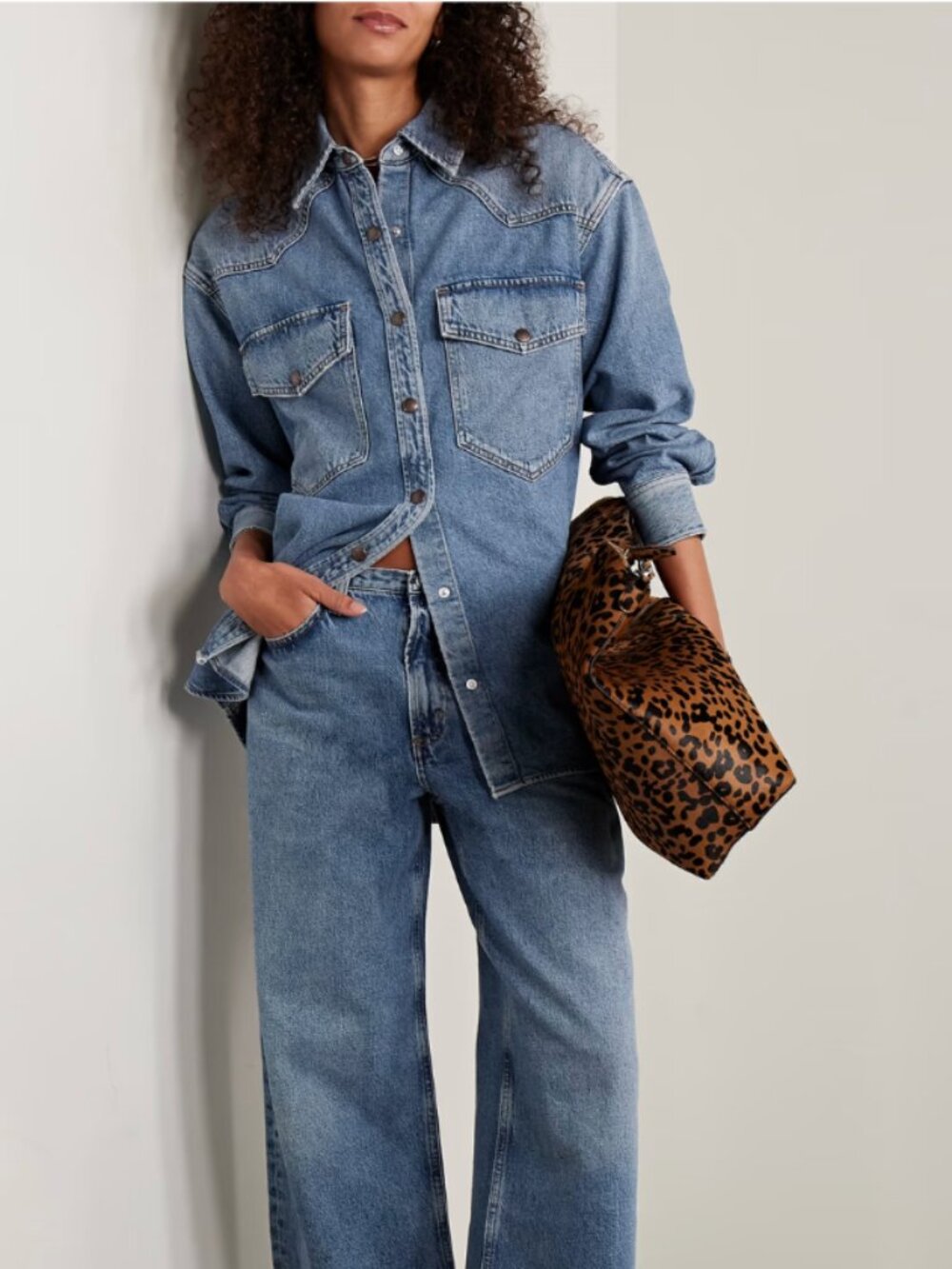 AGOLDE - Lotta Blue denim shirt, Size L